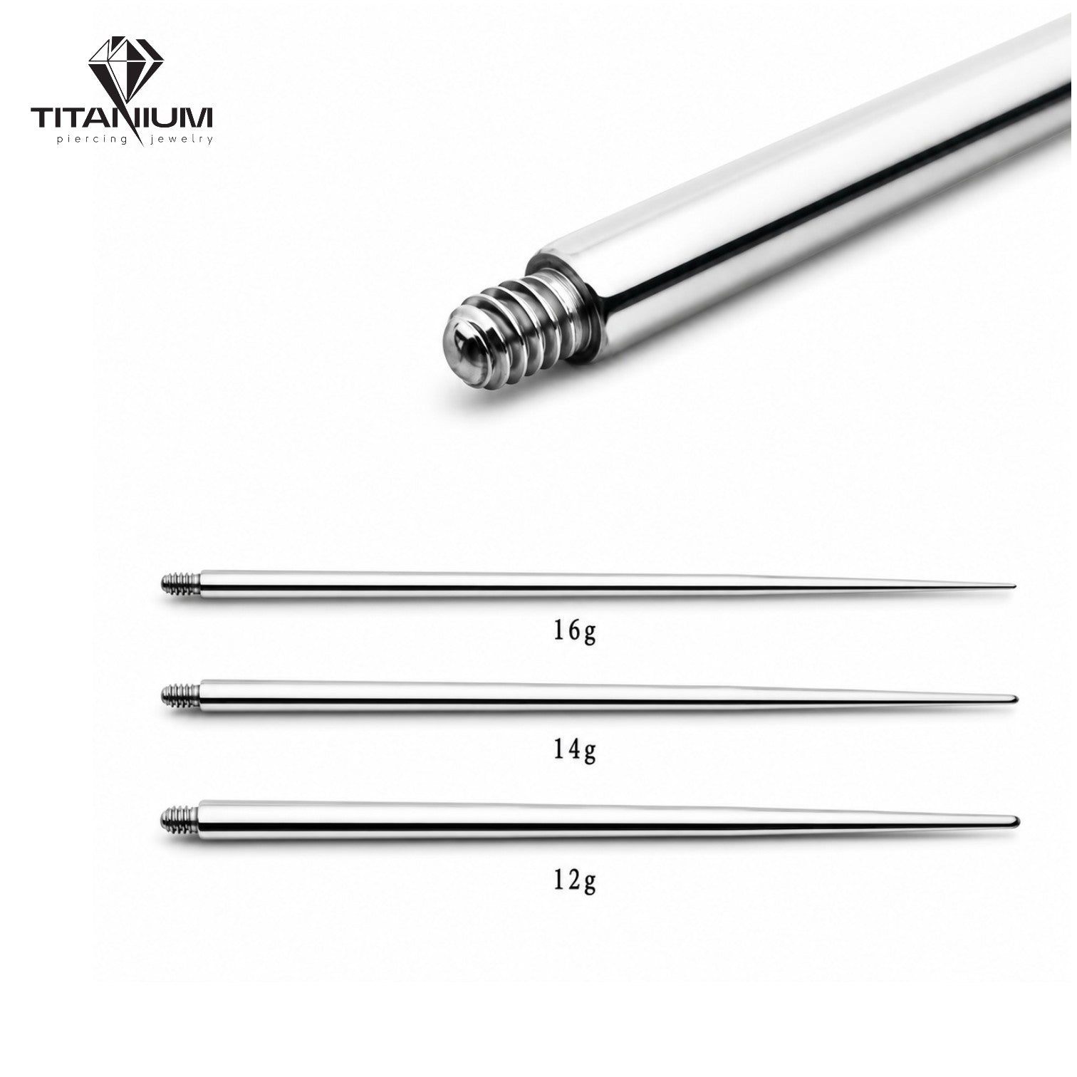 Pin do piercingu z polerowanego tytanu ASTM F-136