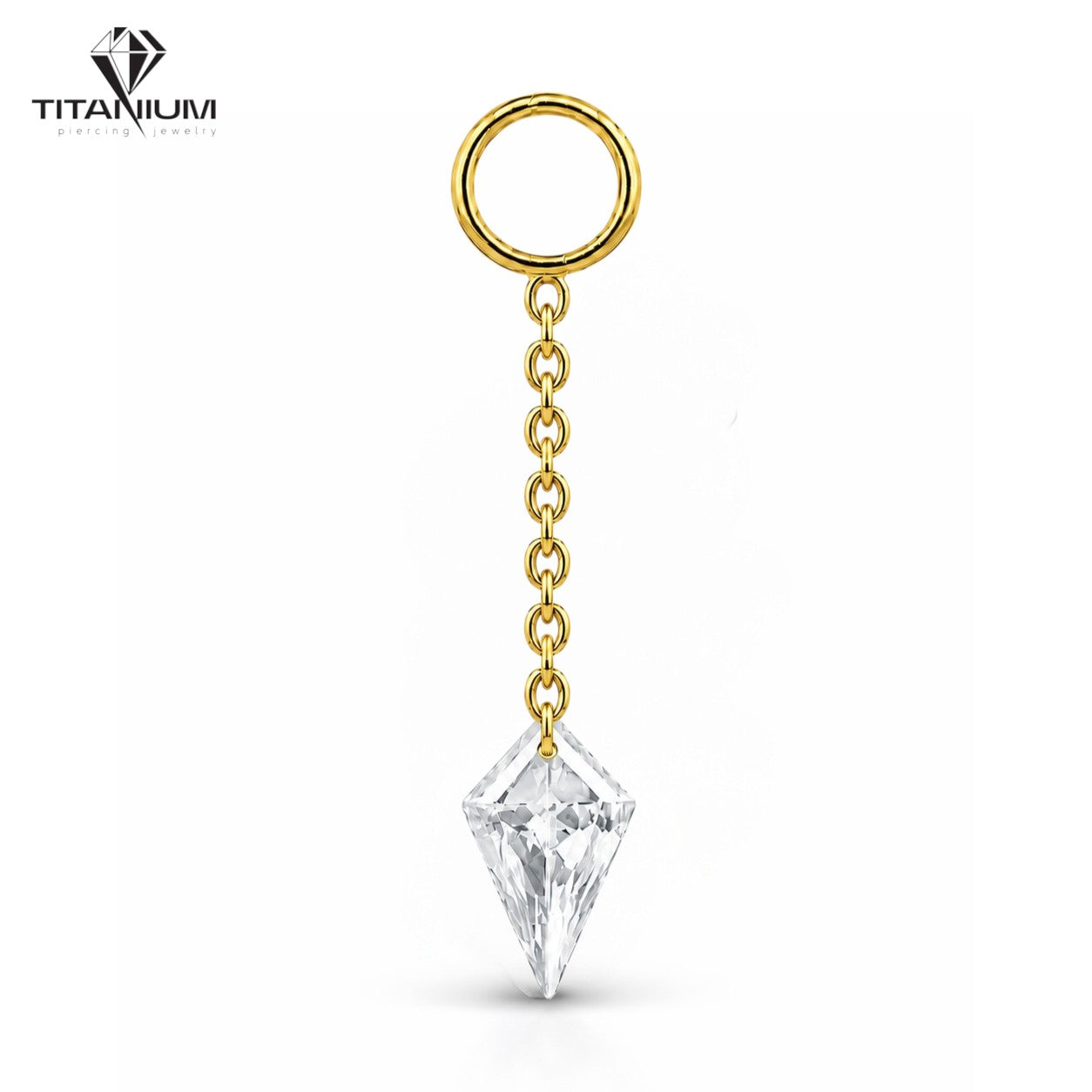 Elegancki wisiorek z łańcuszkiem i kryształem diamentowym.