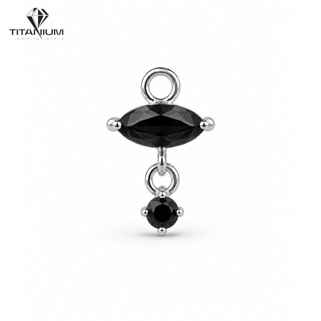 Elegancki wisiorek z kryształami do stylizacji piercingu