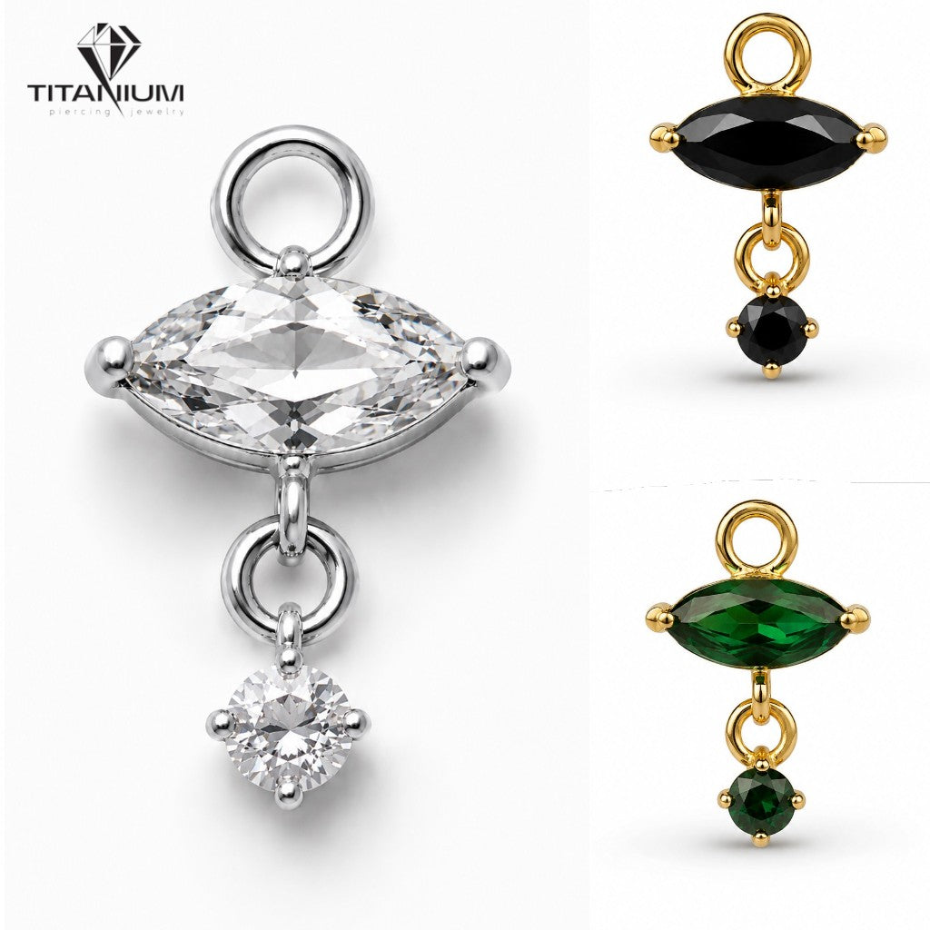 Elegancki wisiorek z kryształami do stylizacji piercingu