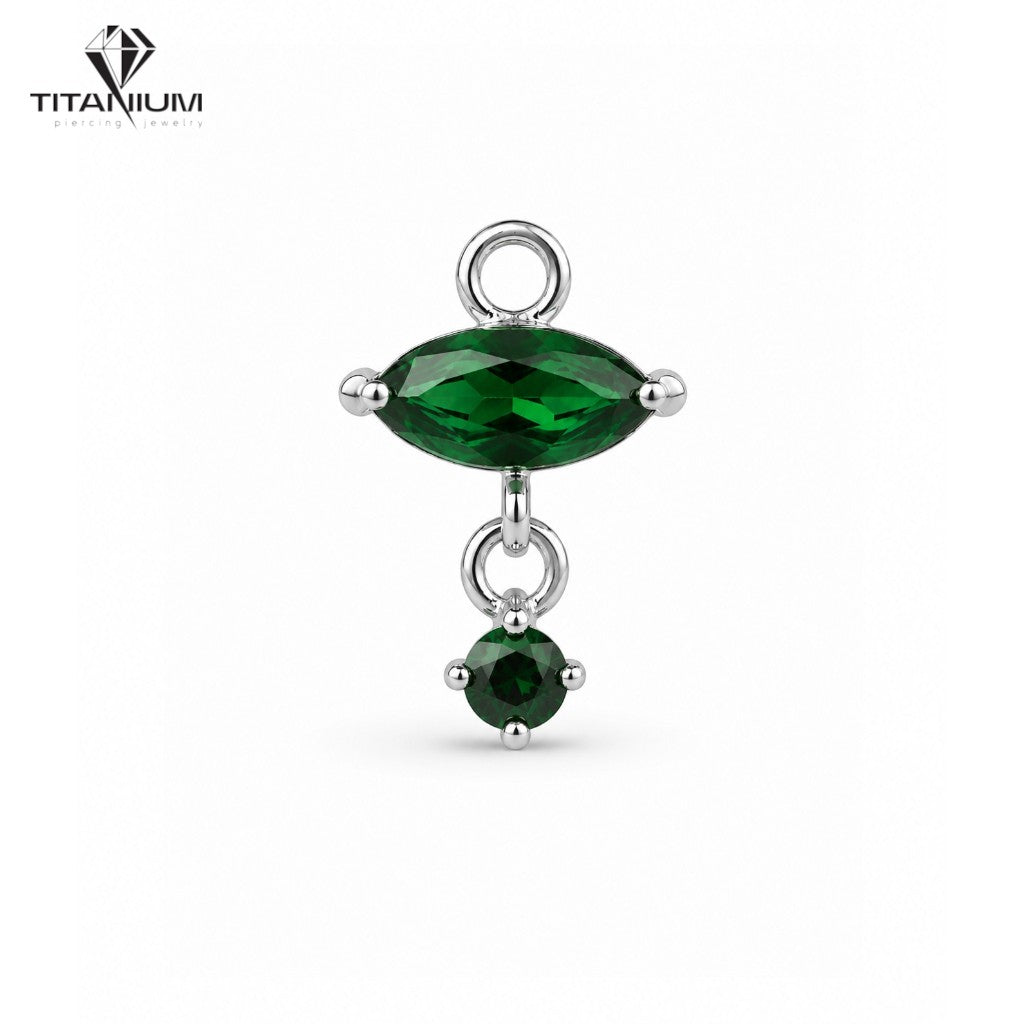 Elegancki wisiorek z kryształami do stylizacji piercingu