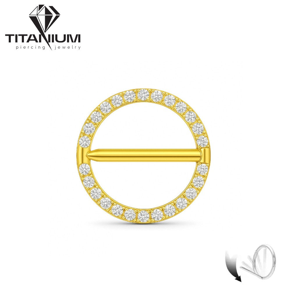 Tytanowy piercing z okrągłą ramką