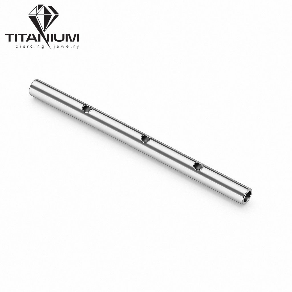 Tytanowy Industrial Barbell z 3 Otworami