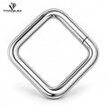 Vierkante clicker-oorring in goud- of zilverkleur