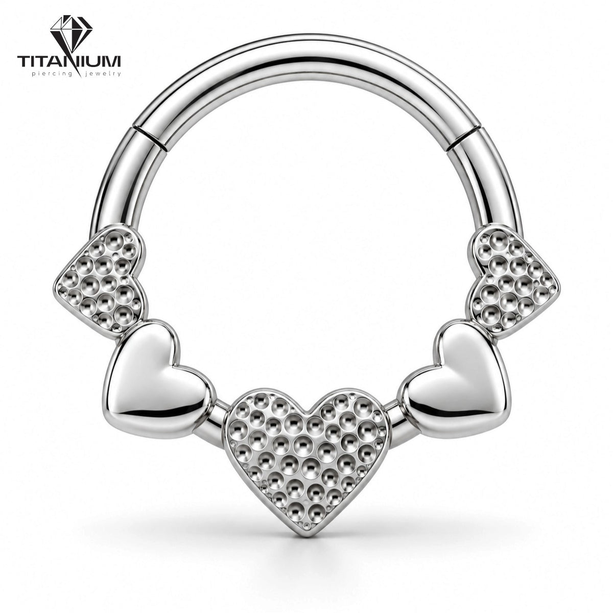 Clicker-Ring mit Herzen in Gold oder Silber