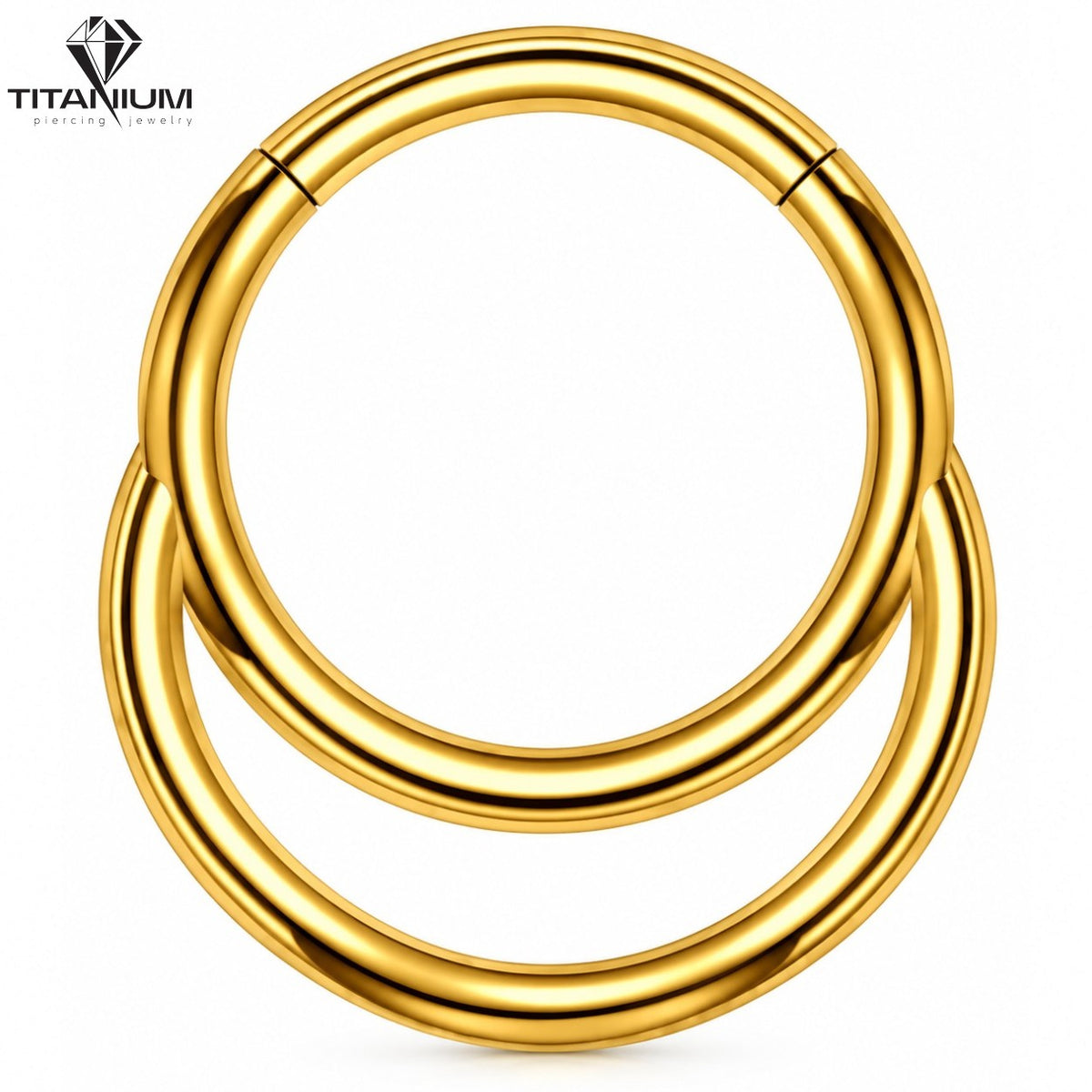 Doppelter Clicker-Creolenring in Gold und Silber