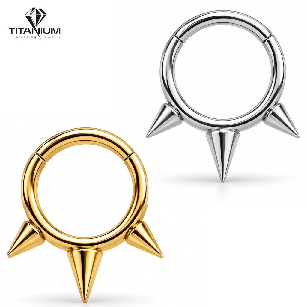 Clicker-Ring mit drei Kegeln in Gold oder Silber