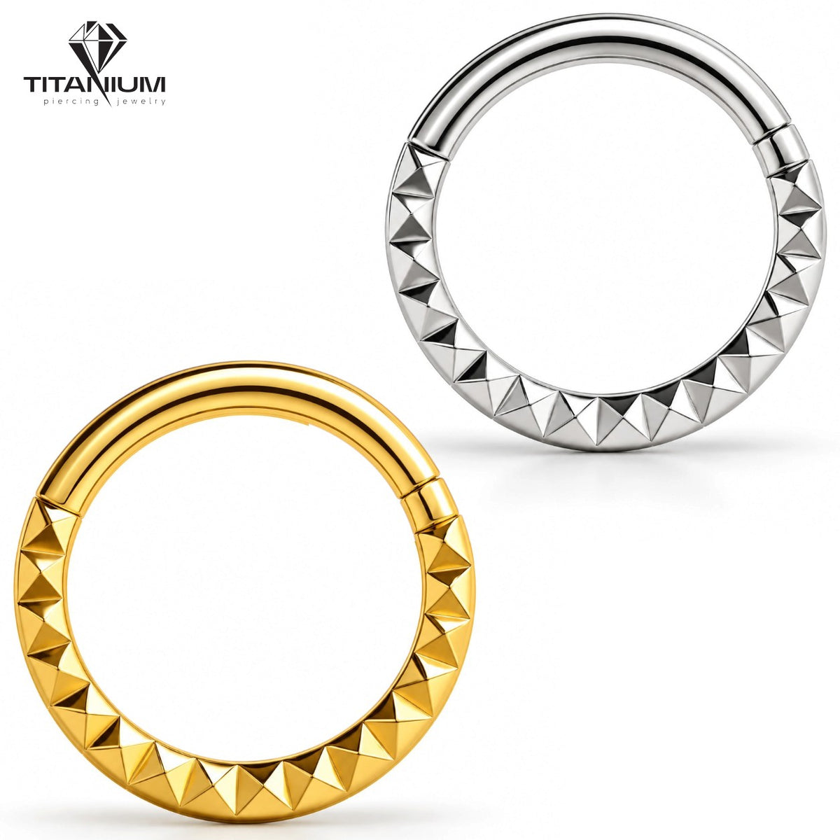 Titanium-clickerring i guldfarve eller sølvfarve