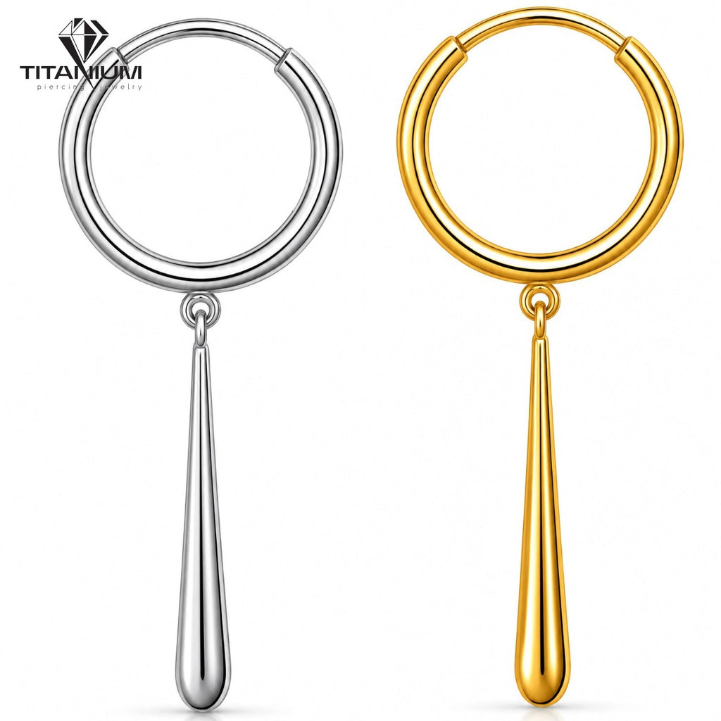 Clicker-Ring mit Anhänger in Form eines länglichen Tropfens