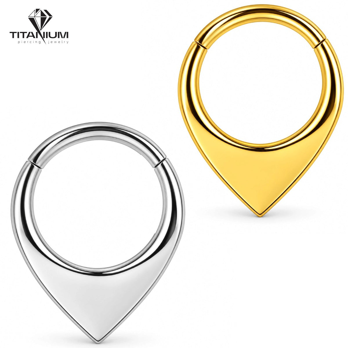 Titan-Clicker-Ohrring in Gold oder Silber