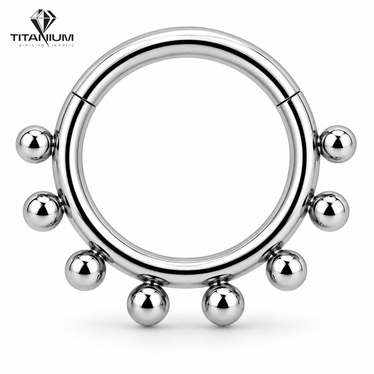 Clicker-oorringetje in zilverkleur met bolletjes