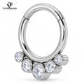 Ronde clickerring met witte zirkonia's