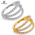Clicker para piercing con triple fila de circonitas