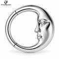 Titanium-clickerring met maanmotief