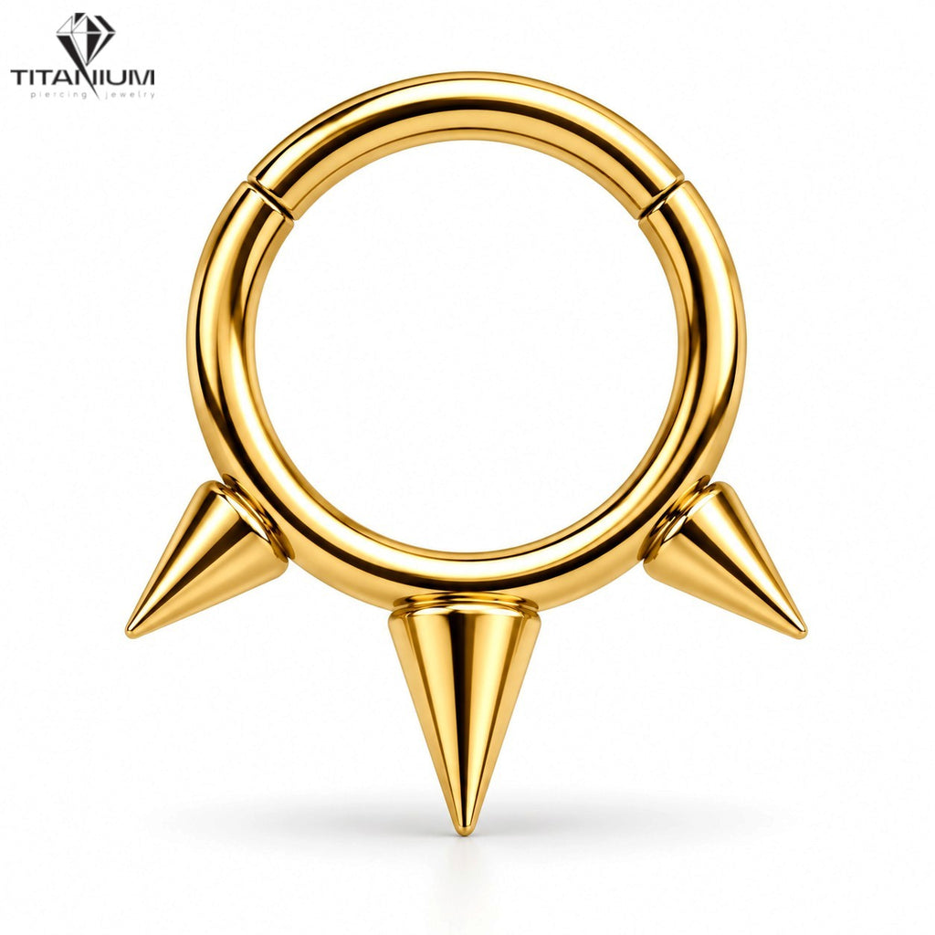 Clicker-Ring mit drei Kegeln in Gold oder Silber