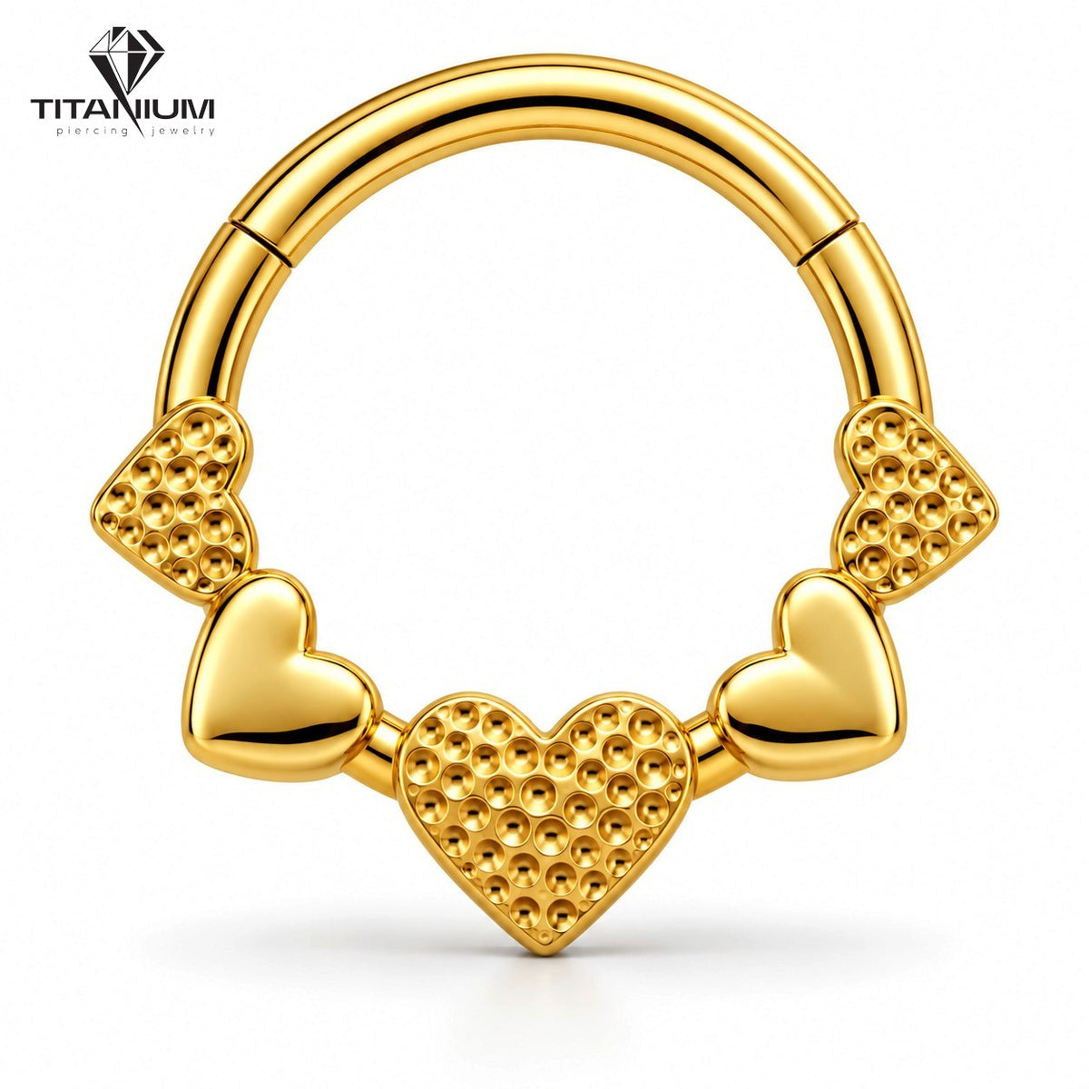 Clicker-Ring mit Herzen in Gold oder Silber