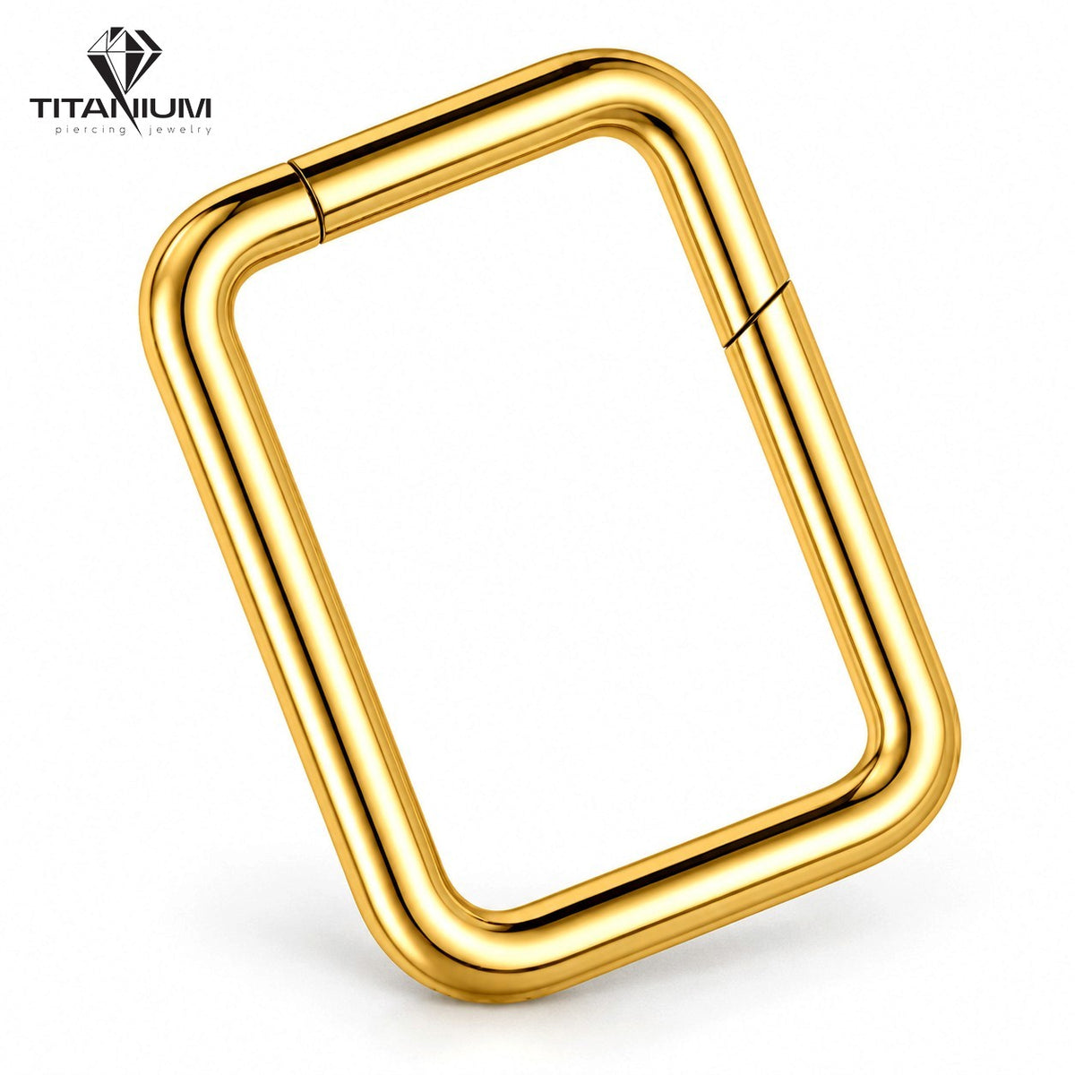 Rechteckiger Clicker-Ring in Gold oder Silber
