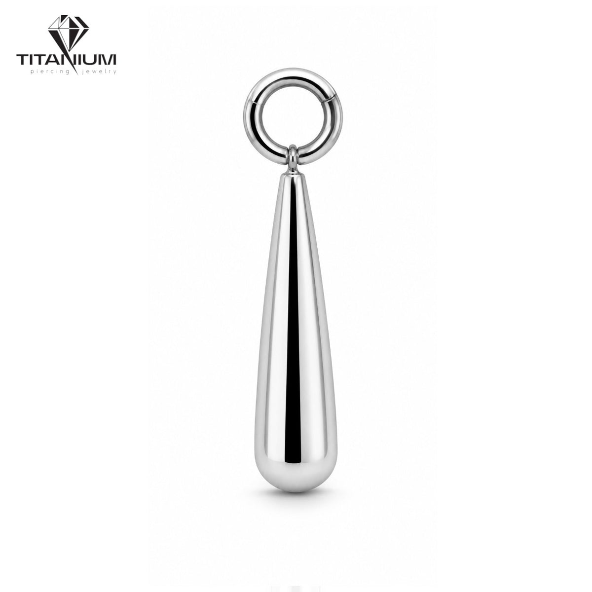 Srebrna podłużna zawieszka o minimalistycznym, eleganckim i nowoczesnym designie.