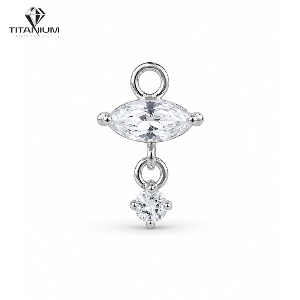 Elegancki wisiorek z kryształami do stylizacji piercingu