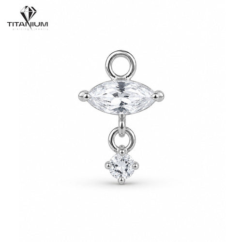 Elegancki wisiorek z kryształami do stylizacji piercingu