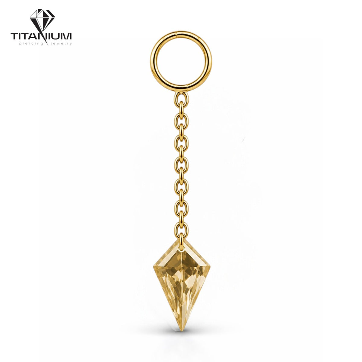 Elegancki wisiorek z łańcuszkiem i kryształem diamentowym.