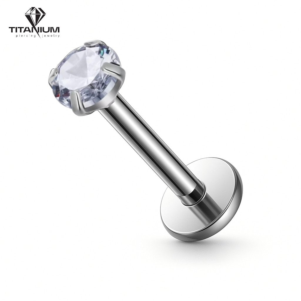 Kolczyk labret z cyrkonią w różnych kolorach