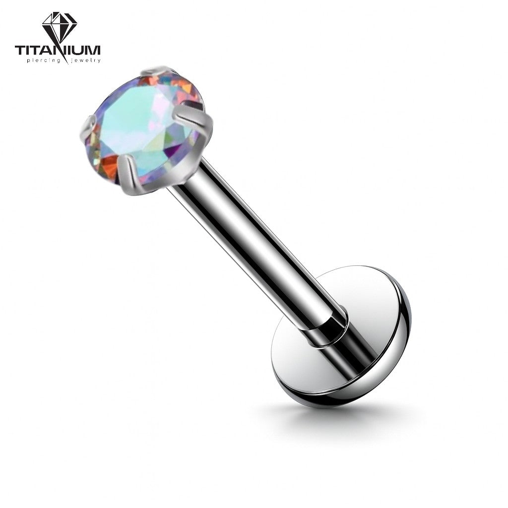 Kolczyk labret z cyrkonią w różnych kolorach