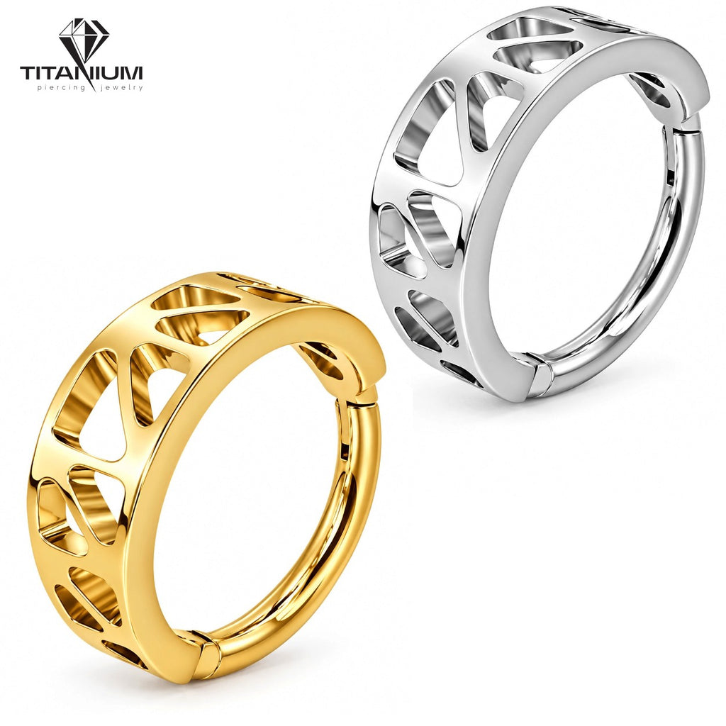 Tytanowy kolczyk kółko 16G 1,2 mm – Silver i PVD Gold, Piercing69