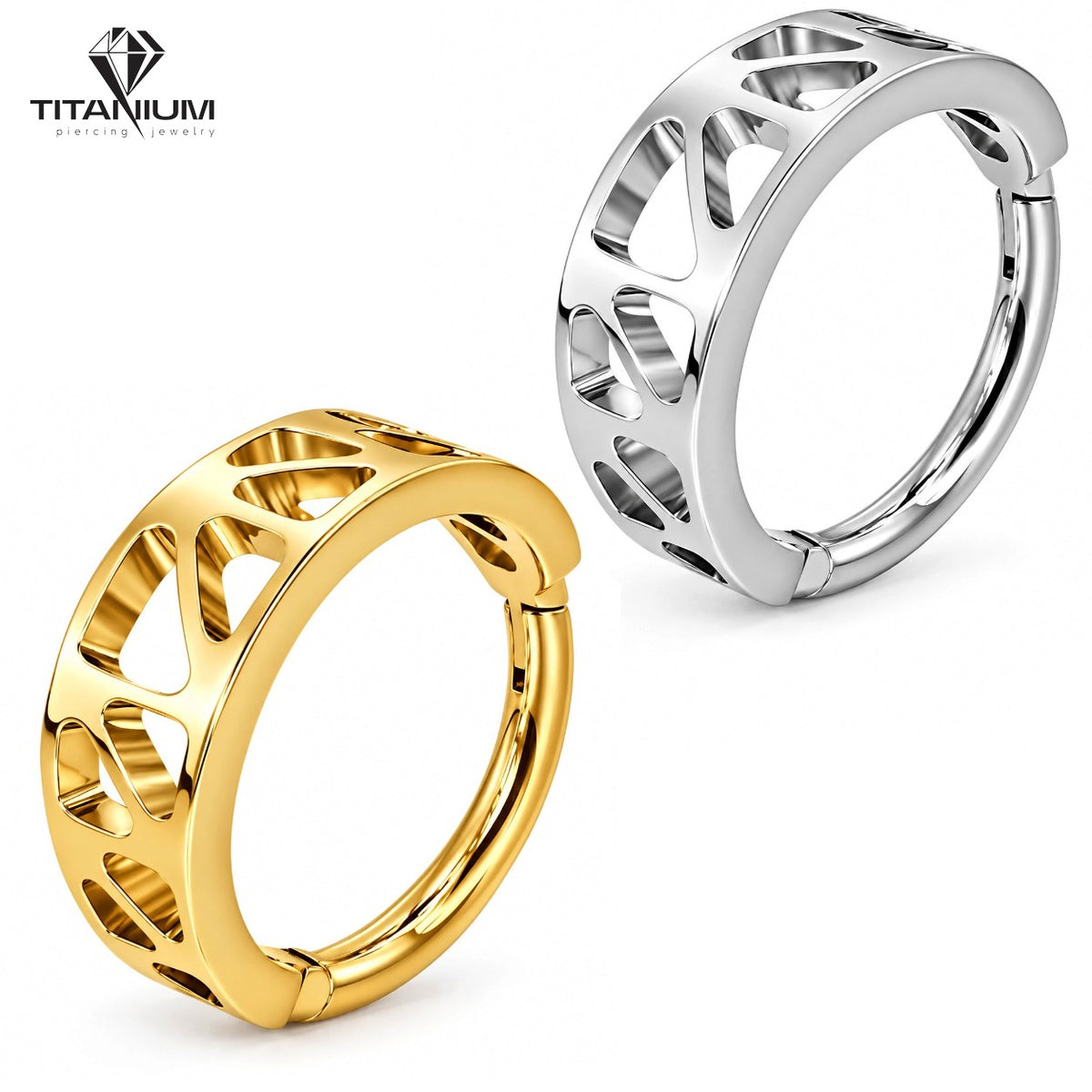 Tytanowy kolczyk kółko 16G 1,2 mm – Silver i PVD Gold, Piercing69